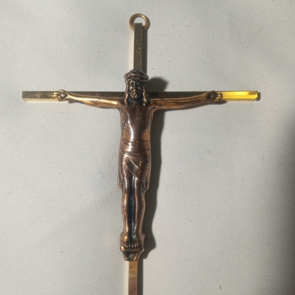Gold and Bronze Crucifix Pendant
